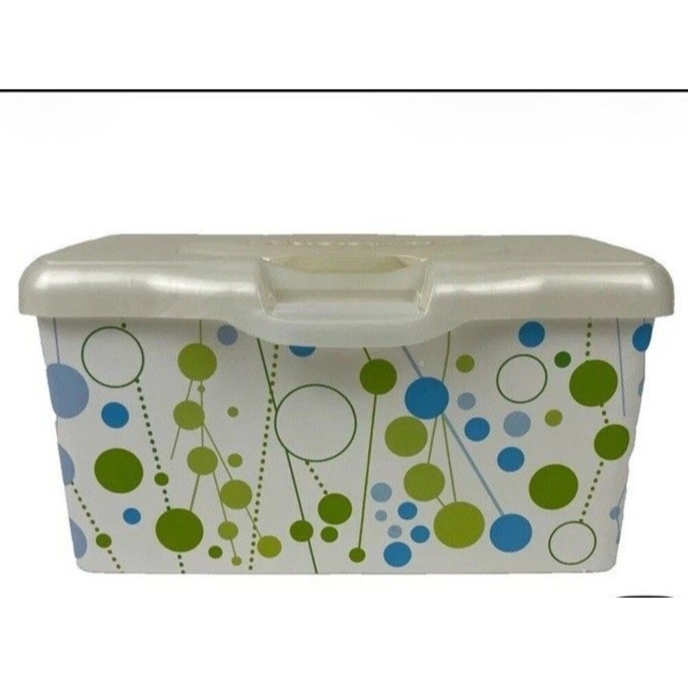 Huggies Wipes Container Full Size Pop Up Feature EMPTY Polka dots Mint Condition